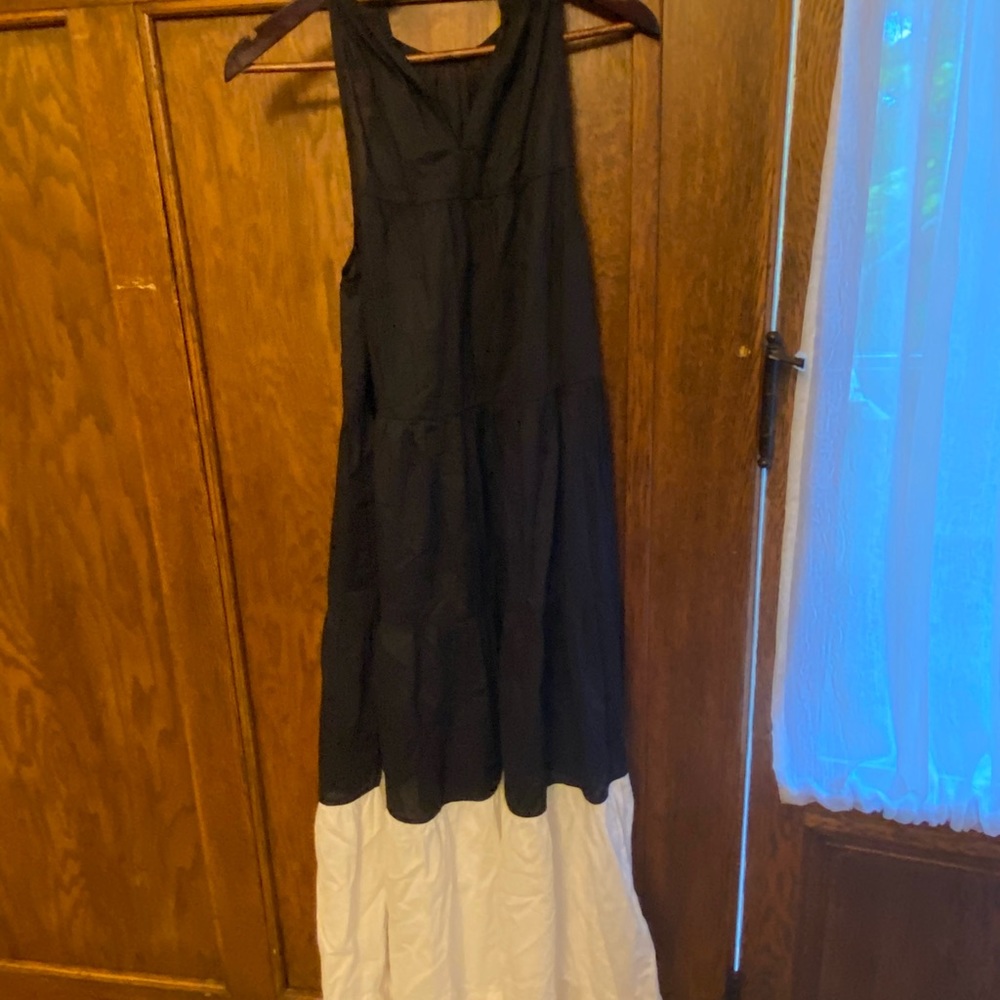 Rhode Julia Ruffle Neck Trapeze Dress In Blacks dress White size S - Picture 3 of 4